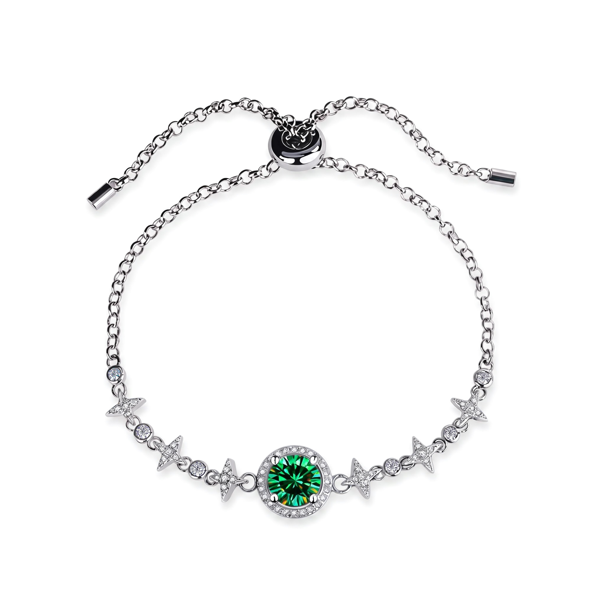 Colorful Round Cut VVS Moissanite S925 Silver Gypsophila Bracelet Colorful Round Cut VVS Moissanite S925 Silver Gypsophila Bracelet