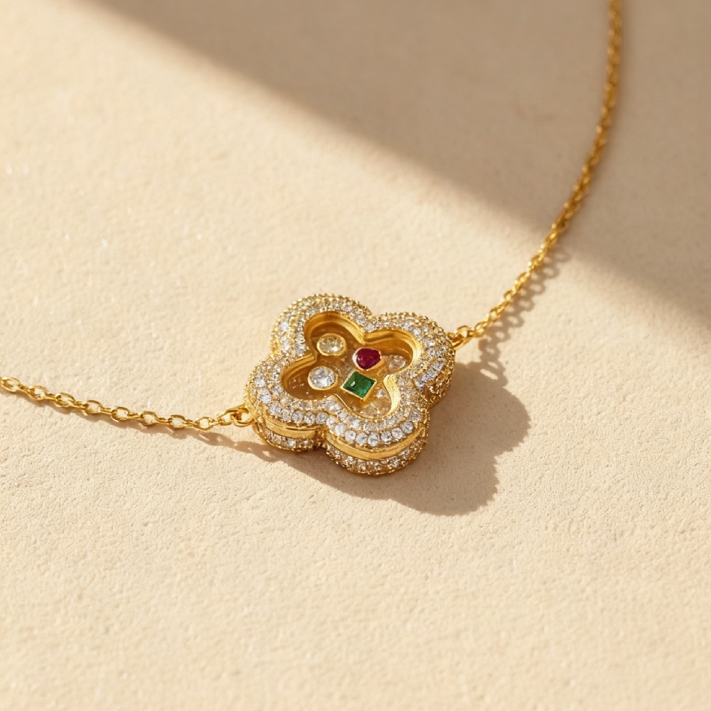 S925 Silver Clover Shaped Dancing Diamonds Bracelet