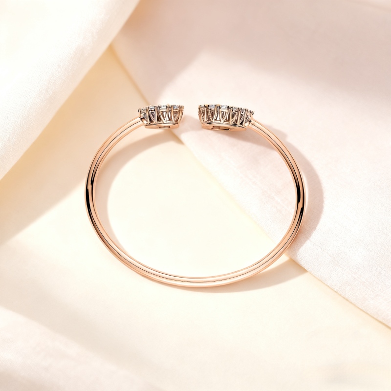 Double Heart Shaped Dancing Diamonds Bracelet Double Heart Shaped Dancing Diamonds Bracelet