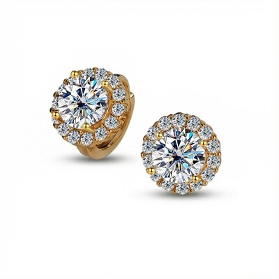 0.5CT/1CT/2CT Round Cut VVS Moissanite S925 Silver Sunflower Hoop Earrings 0.5CT/1CT/2CT Round Cut VVS Moissanite S925 Silver Sunflower Hoop Earrings