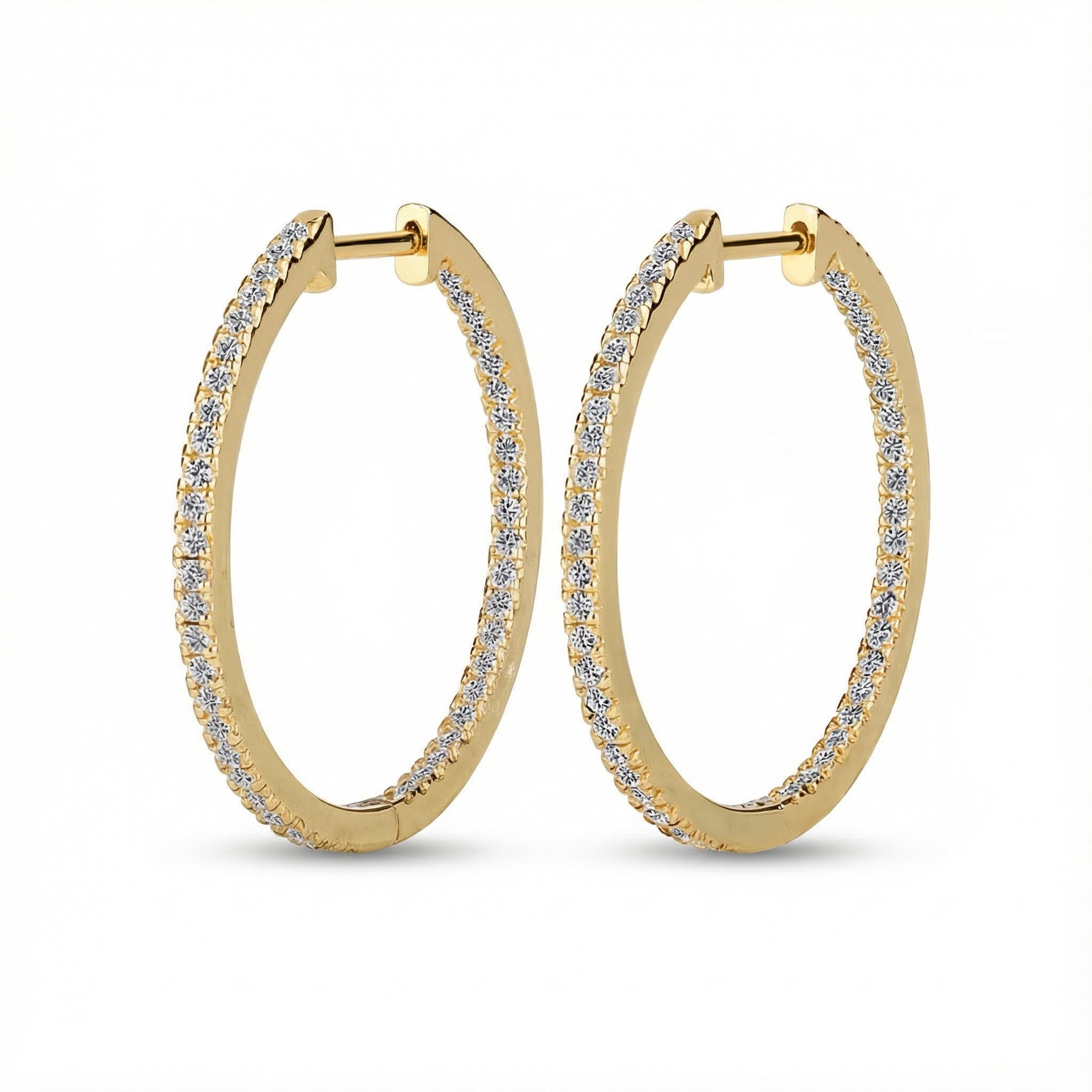 30MM Diameter VVS Moissanite S925 Silver Hoop Earrings 30MM Diameter VVS Moissanite S925 Silver Hoop Earrings