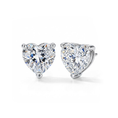 0.5CT/1CT Heart Cut VVS Moissanite S925 Silver Stud Earrings