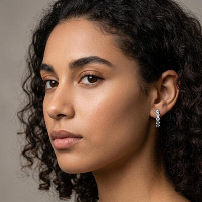 18mm Round Cut VVS Moissanite S925 Silver Hoop Earrings