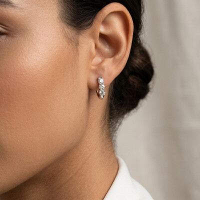 Simple U-shaped VVS Moissanite S925 Silver Geometric Earrings