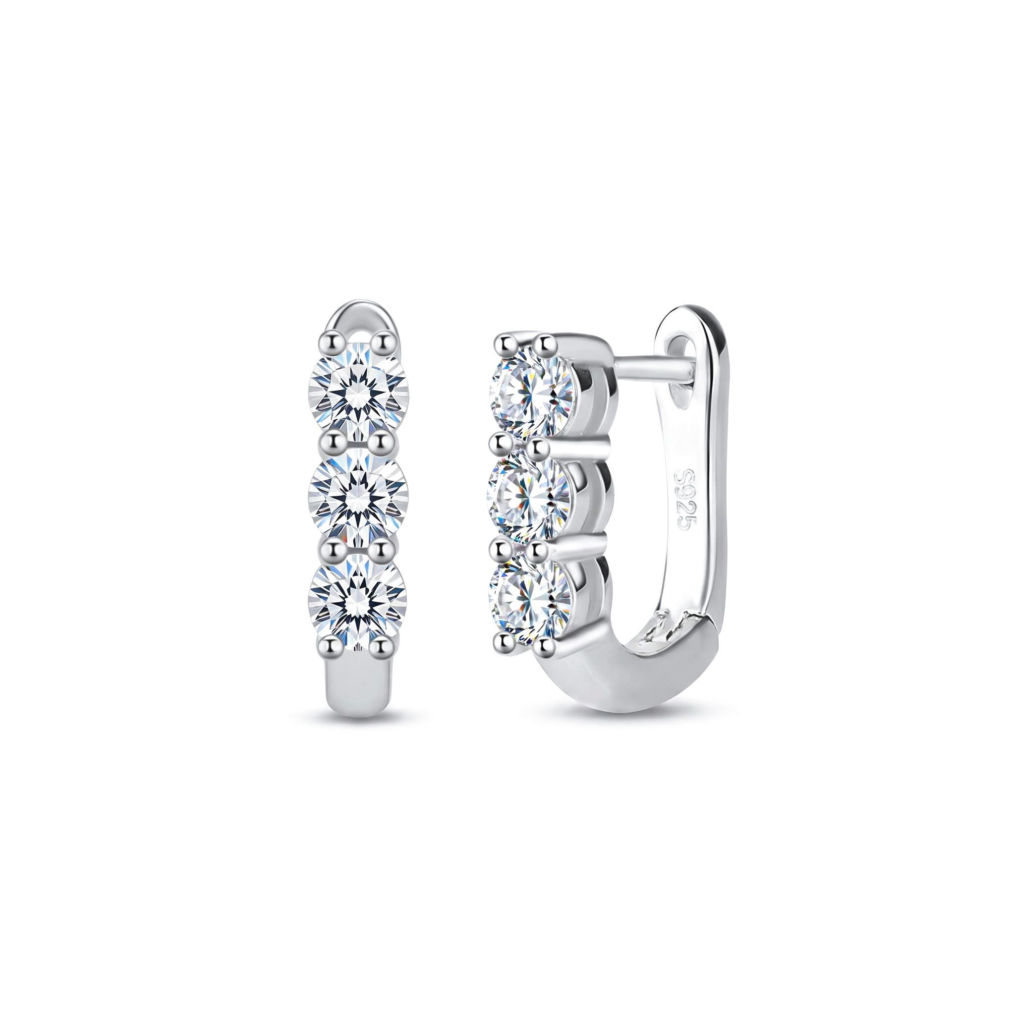 Simple U-shaped VVS Moissanite S925 Silver Geometric Earrings Simple U-shaped VVS Moissanite S925 Silver Geometric Earrings