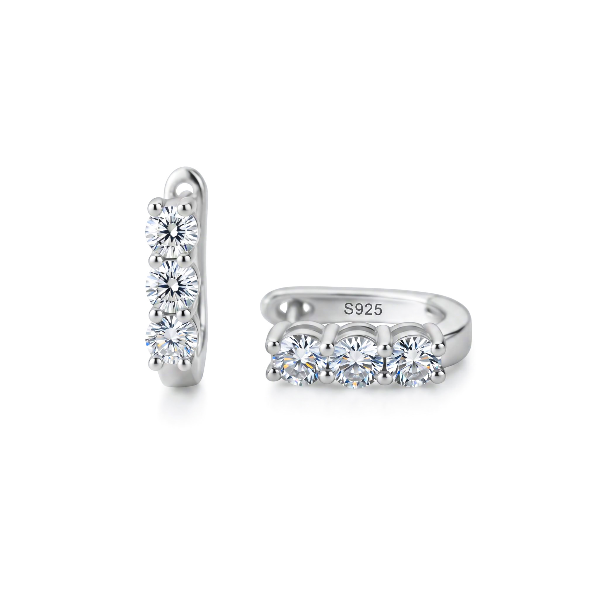 Simple U-shaped VVS Moissanite S925 Silver Geometric Earrings Simple U-shaped VVS Moissanite S925 Silver Geometric Earrings