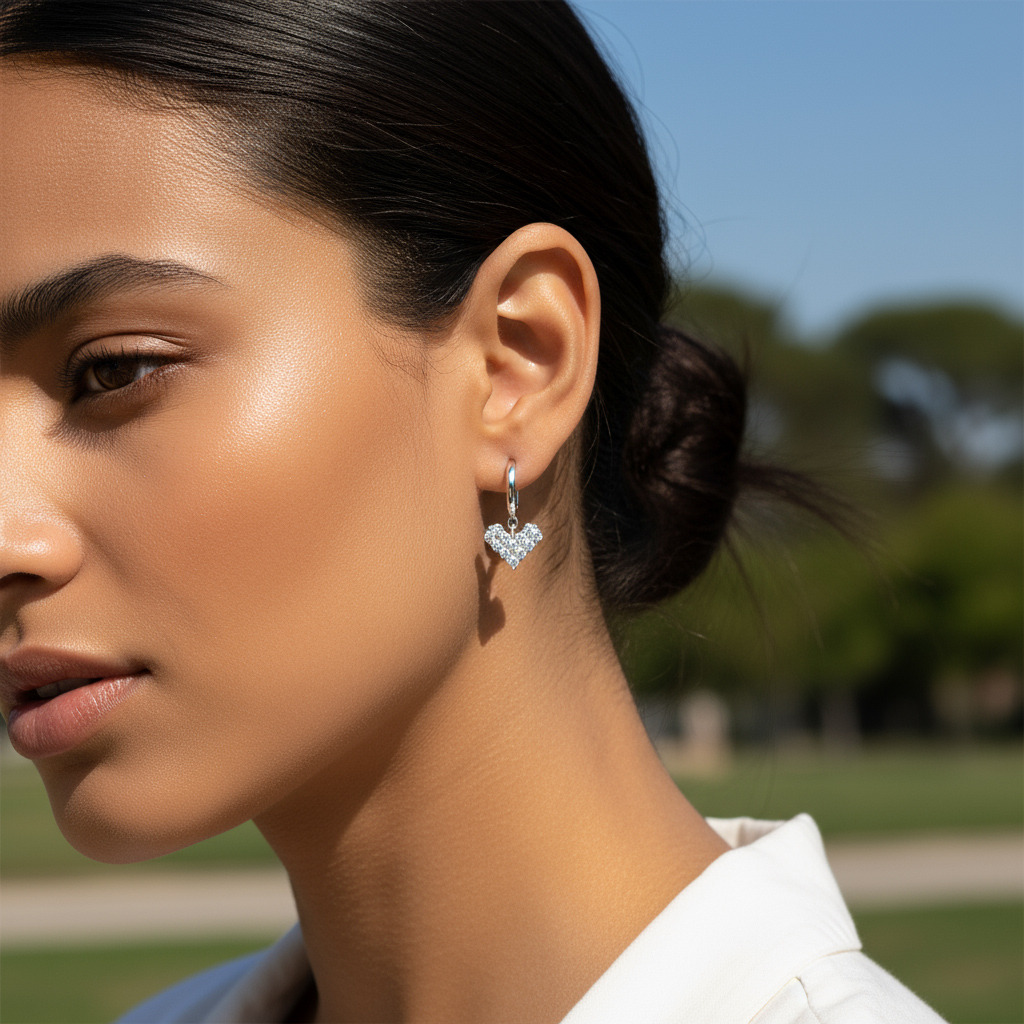 Heart Shaped VVS Moissanite S925 Silver Drop Earrings Heart Shaped VVS Moissanite S925 Silver Drop Earrings