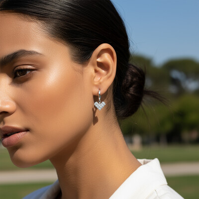 Heart Shaped VVS Moissanite S925 Silver Drop Earrings