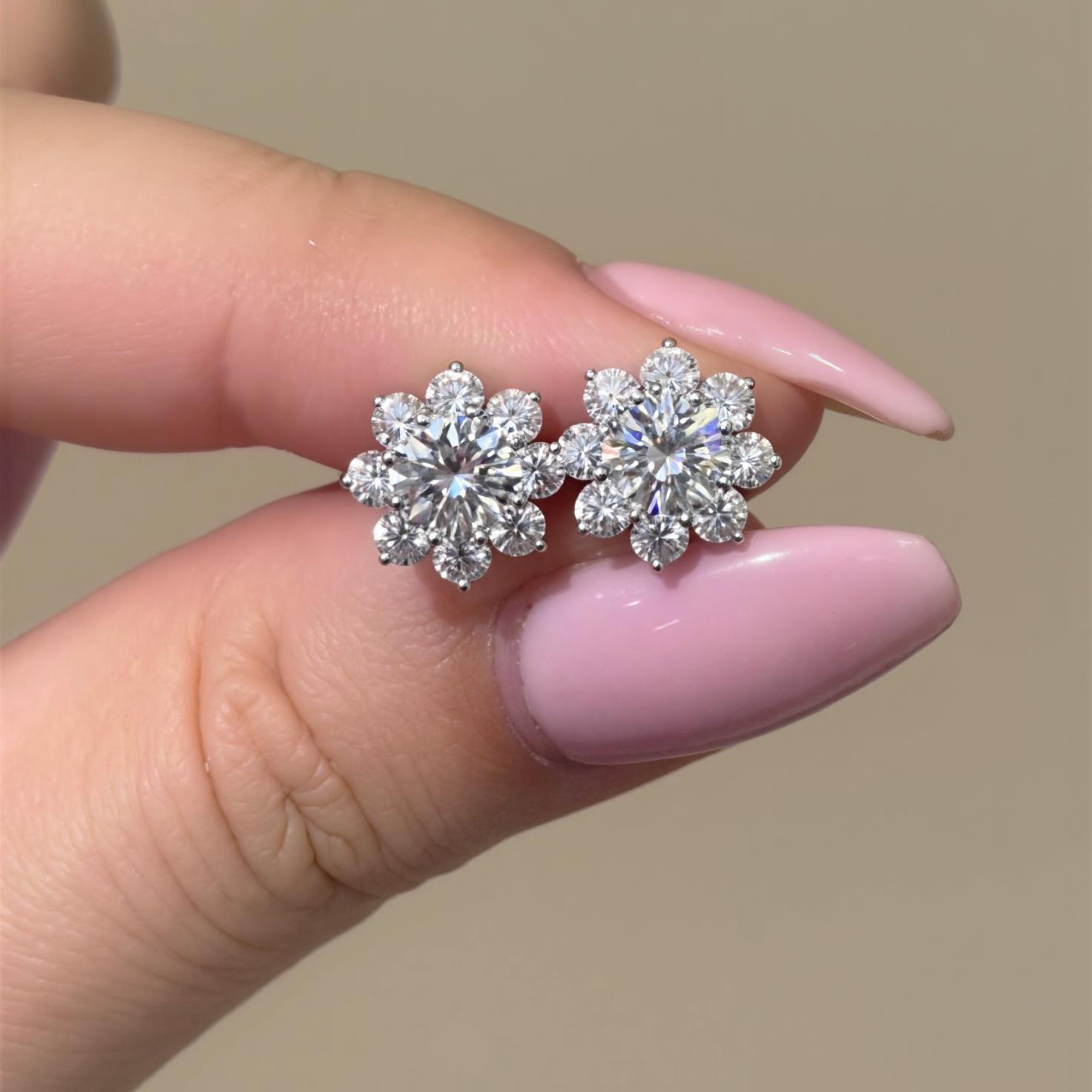 S925 Silver Sunflower Stud Earrings