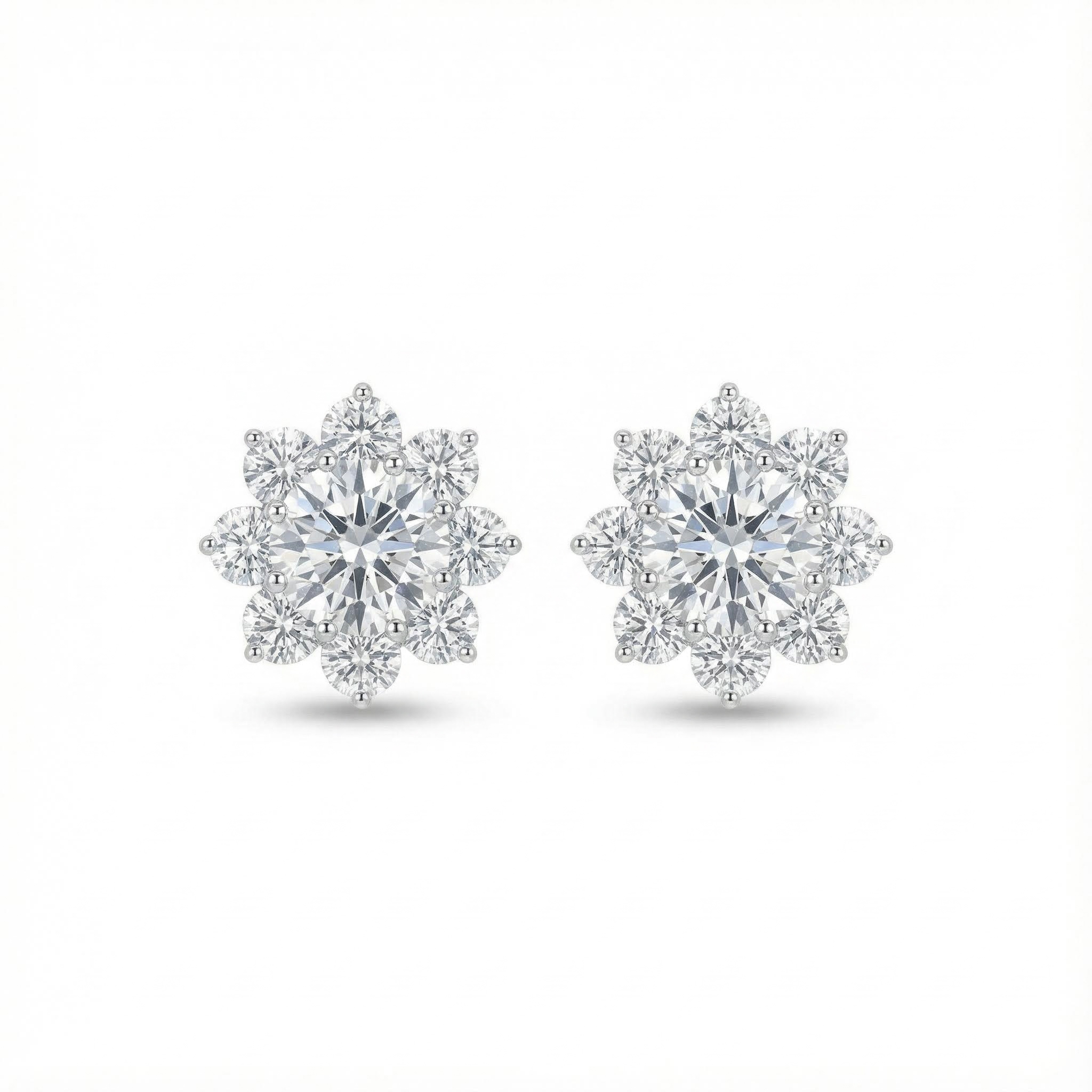 S925 Silver Sunflower Stud Earrings