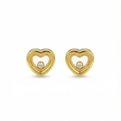S925 Silver Heart Shape Dancing Diamonds Stud Earrings S925 Silver Heart Shape Dancing Diamonds Stud Earrings