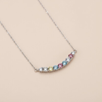 VVS Moissanite S925 Silver Rainbow Colored Necklace
