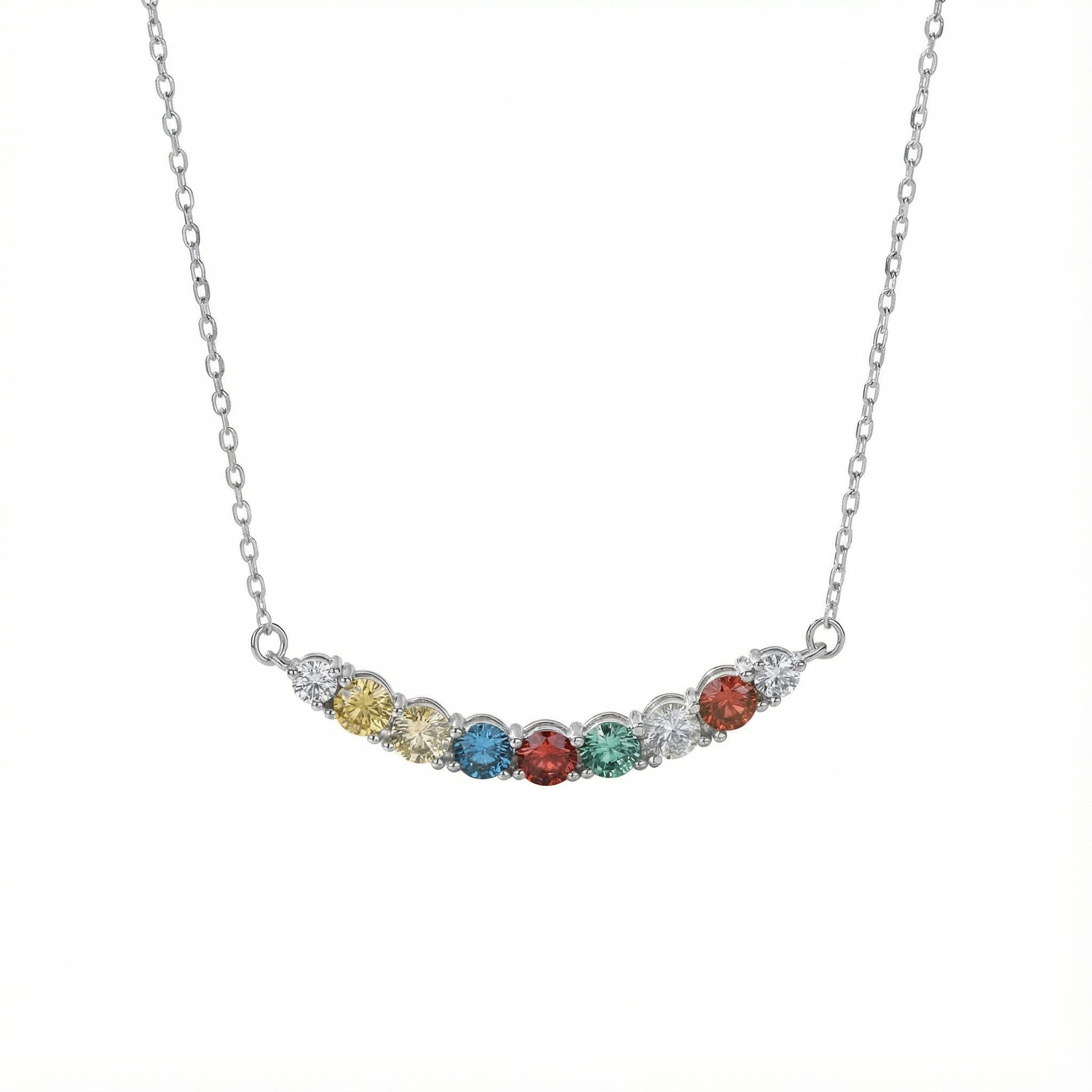 VVS Moissanite S925 Silver Rainbow Colored Necklace