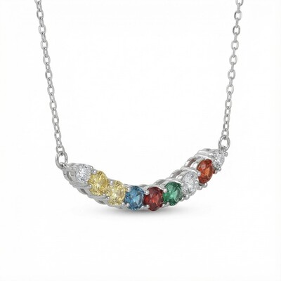 VVS Moissanite S925 Silver Rainbow Colored Necklace