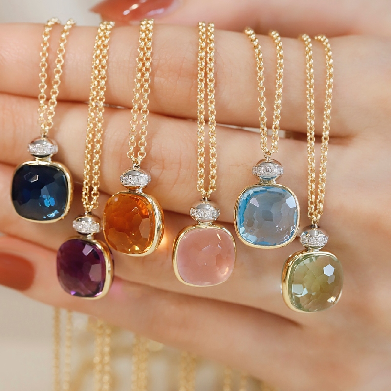 S925 Silver Simple Candy Color Series Necklace S925 Silver Simple Candy Color Series Necklace