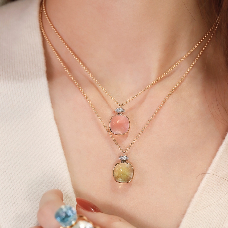 S925 Silver Simple Candy Color Series Necklace S925 Silver Simple Candy Color Series Necklace