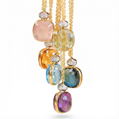 S925 Silver Simple Candy Color Series Necklace