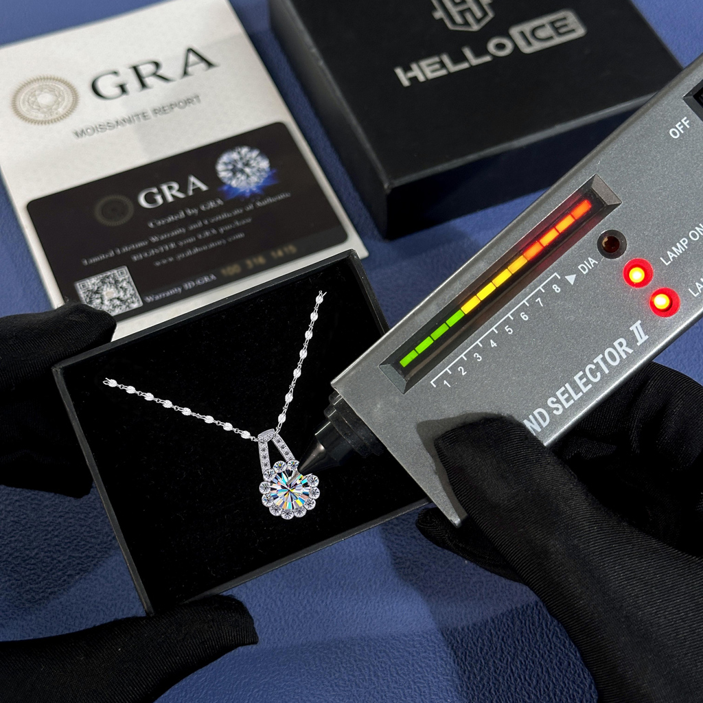 1CT/2CT/3CT VVS Moissanite S925 Silver Sunflower Pendant Necklace