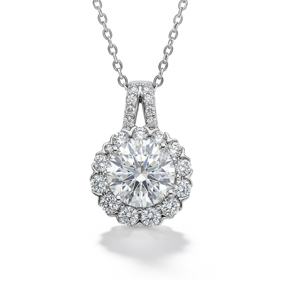 1CT/2CT/3CT VVS Moissanite S925 Silver Sunflower Pendant Necklace