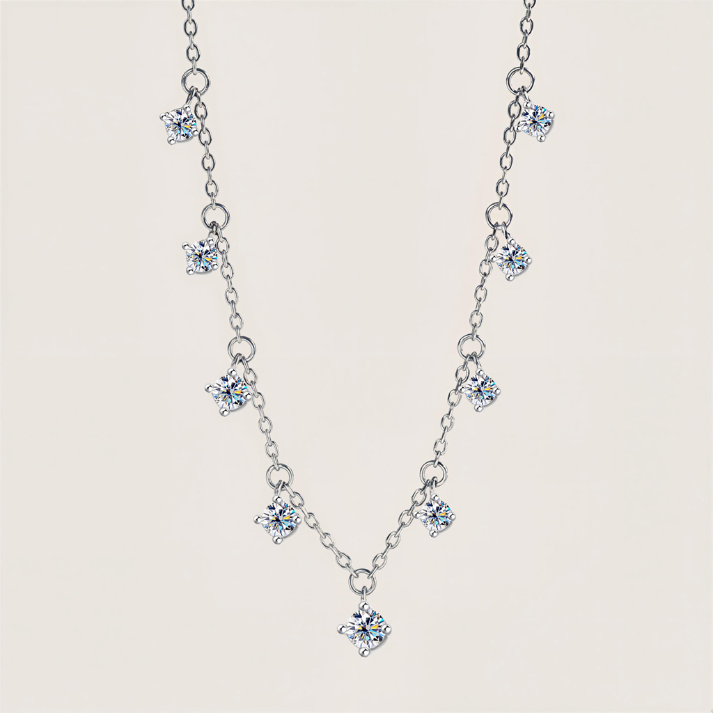 1.1CT VVS Moissanite S925 Silver Solitaire Necklace