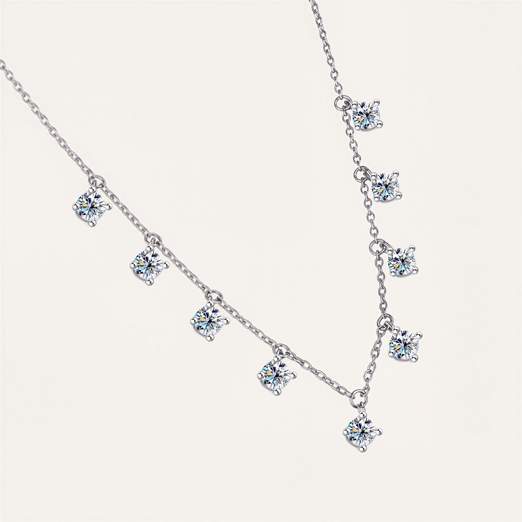 1.1CT VVS Moissanite S925 Silver Solitaire Necklace