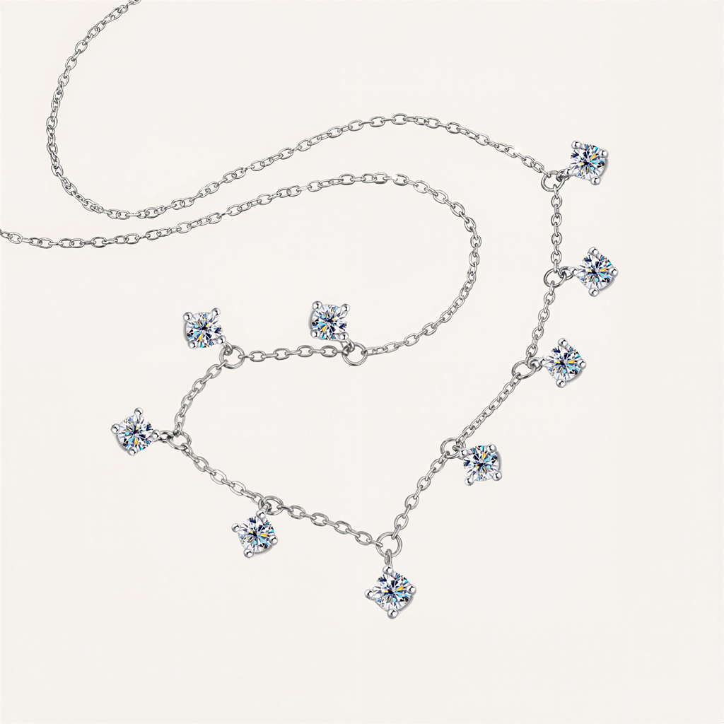 1.1CT VVS Moissanite S925 Silver Solitaire Necklace