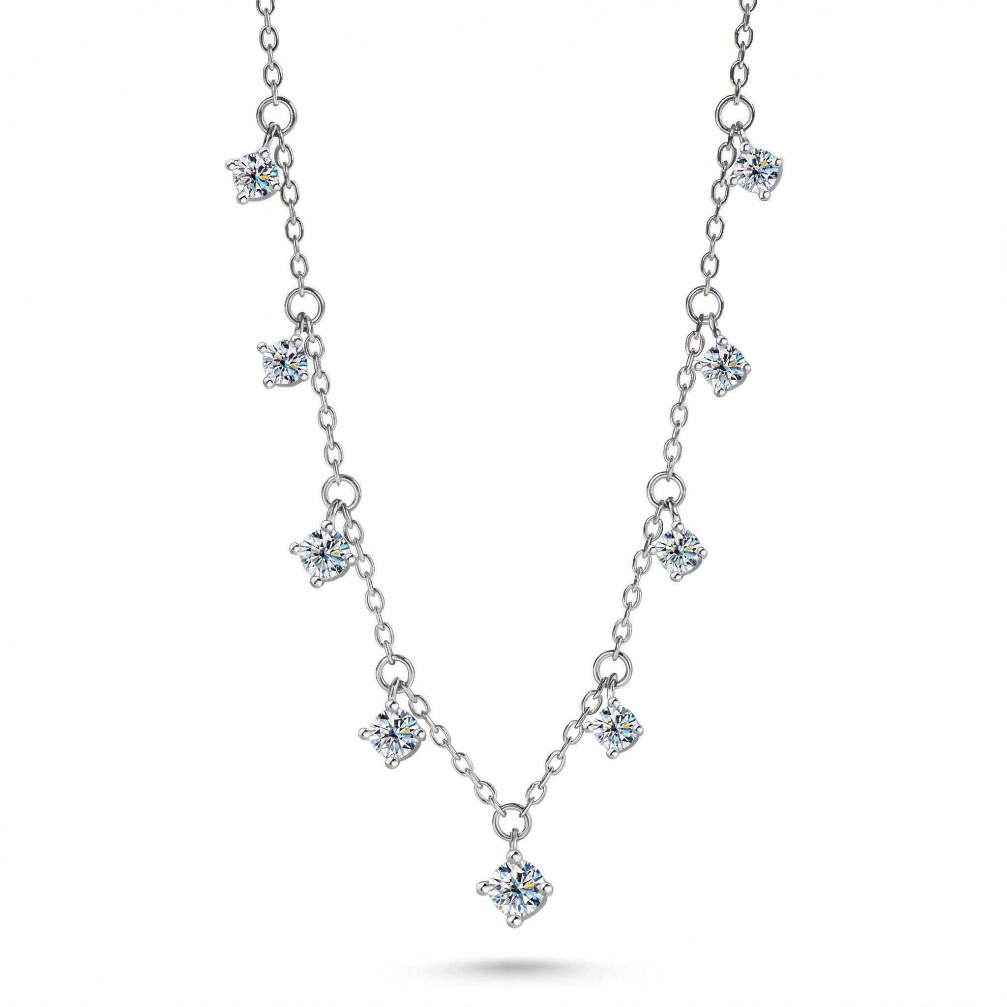1.1CT VVS Moissanite S925 Silver Solitaire Necklace