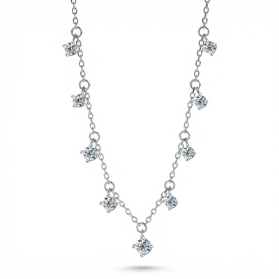 1.1CT VVS Moissanite S925 Silver Solitaire Necklace