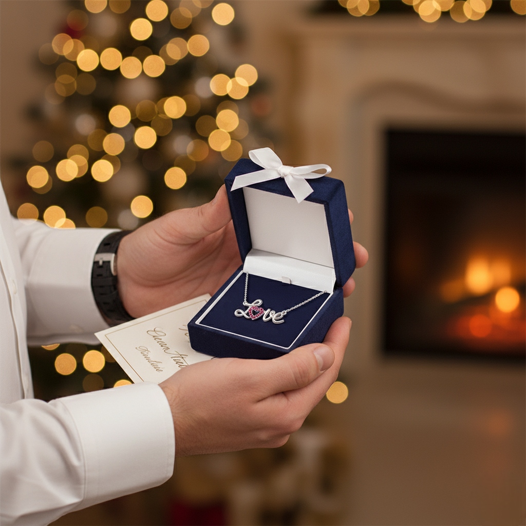 S925 Silver "Love" Diamond Pendent Necklace