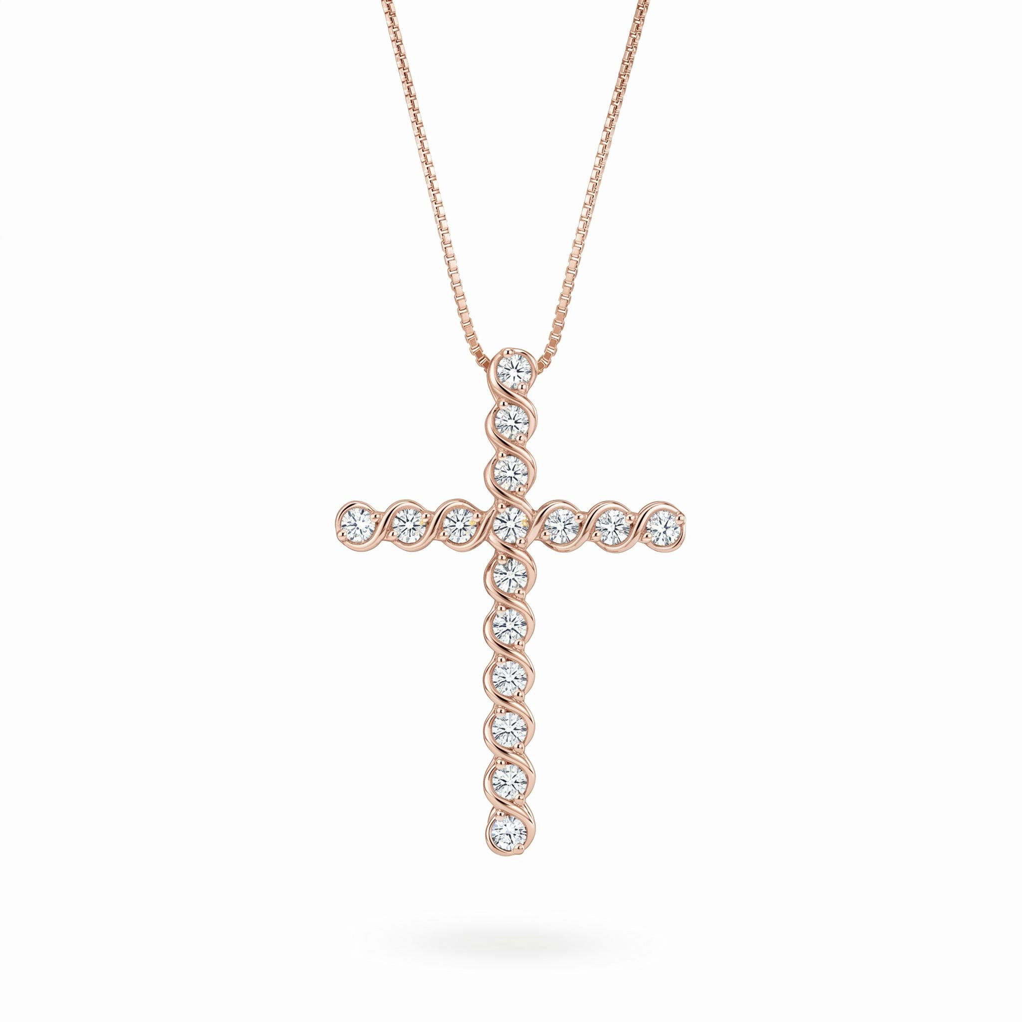 S925 Silver Faithful Cross Full Diamond Pendant Necklace