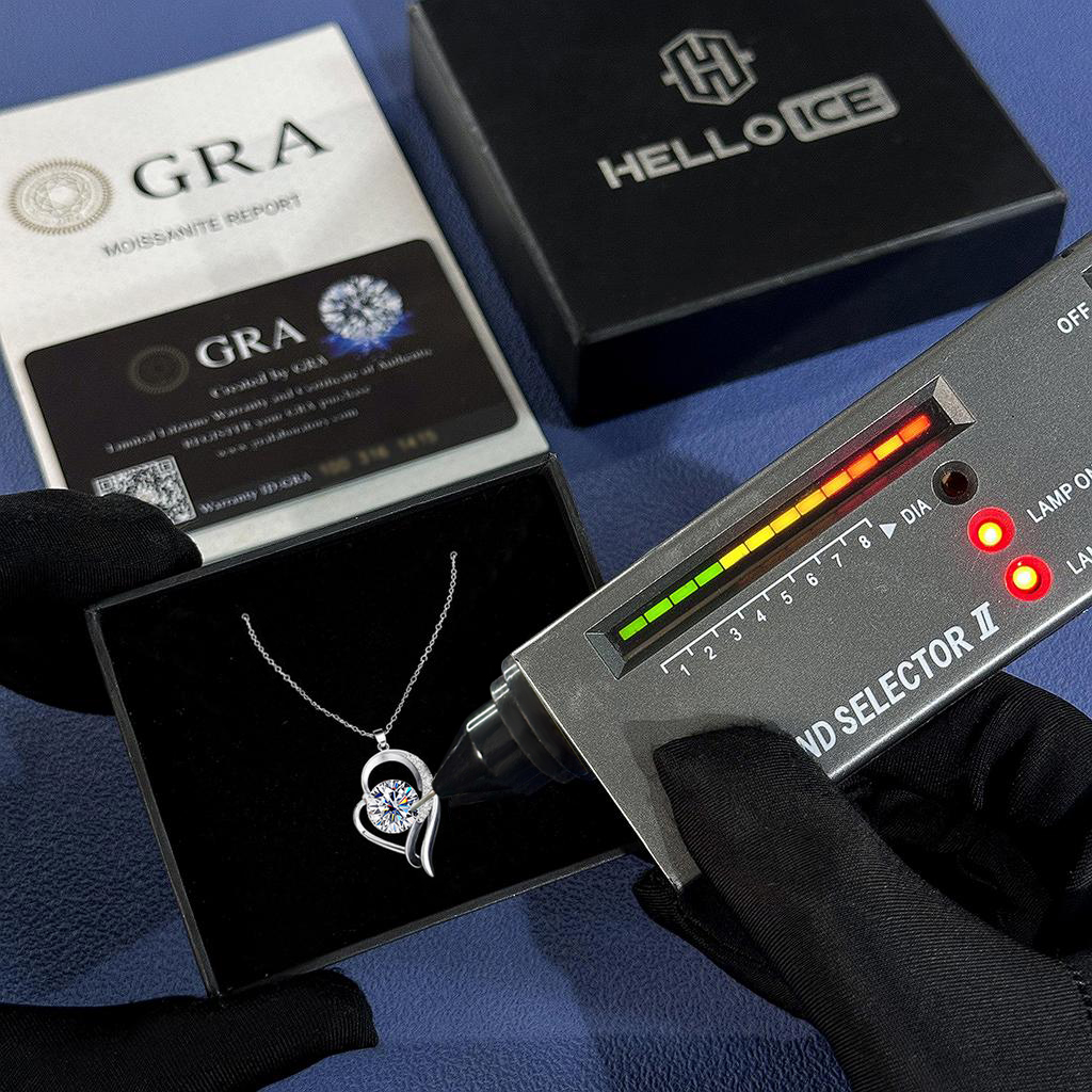 VVS Moissanite S925 Silver Forever Love Heart Pendent Necklace