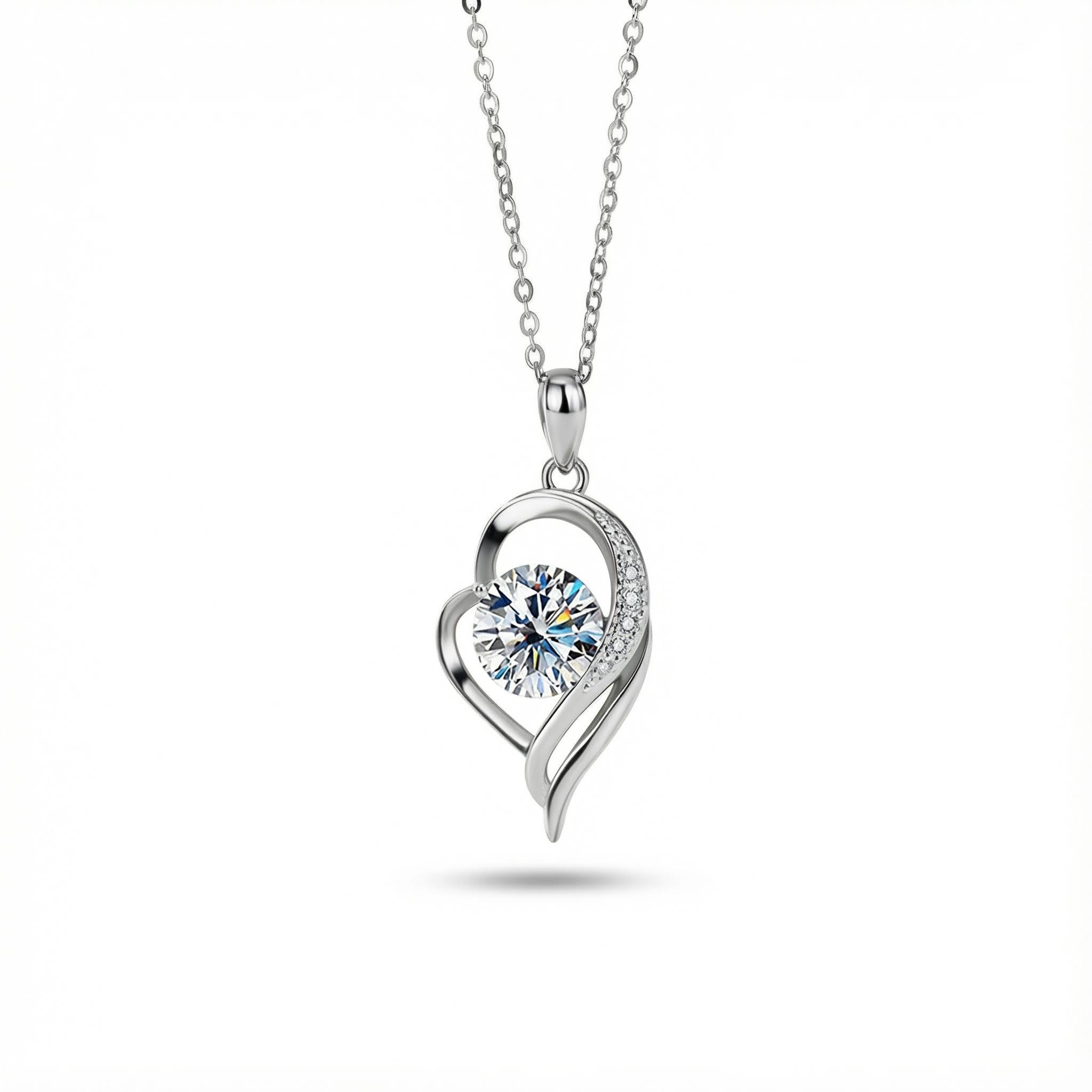 VVS Moissanite S925 Silver Forever Love Heart Pendent Necklace VVS Moissanite S925 Silver Forever Love Heart Pendent Necklace