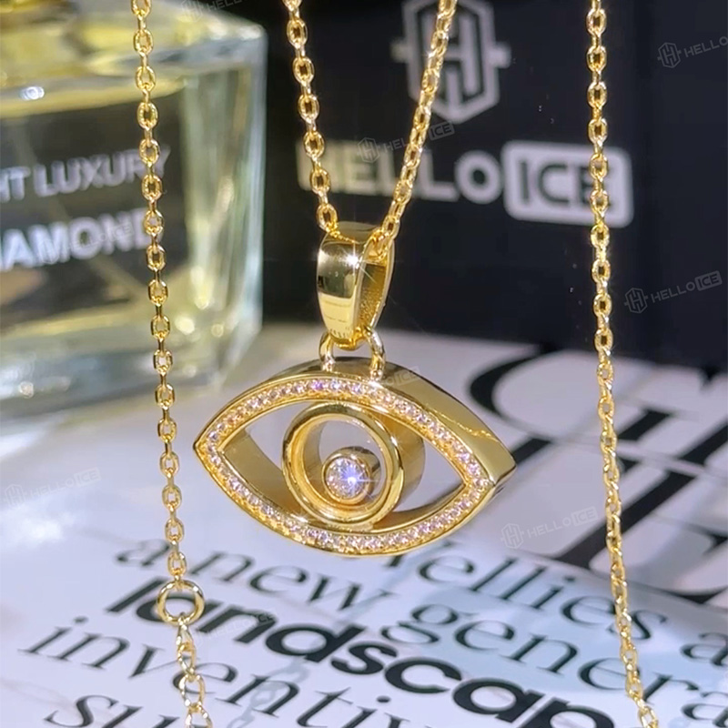 S925 Silver Evil Eye Dancing Diamonds Pendant Necklace