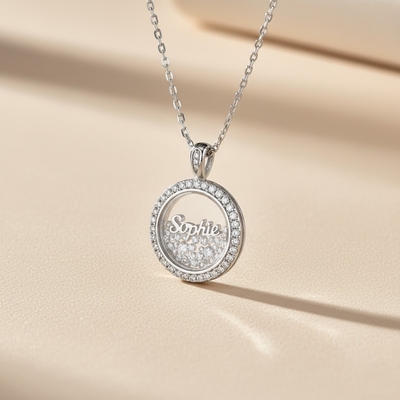 Customized Name Dancing Diamonds Pendant Necklace