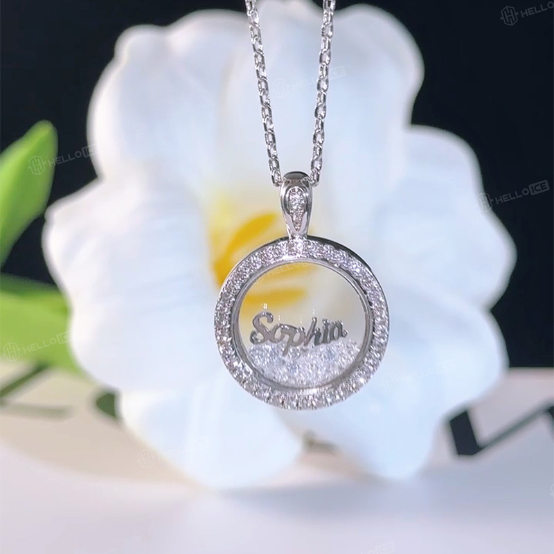 Customized Name Dancing Diamonds Pendant Necklace Customized Name Dancing Diamonds Pendant Necklace