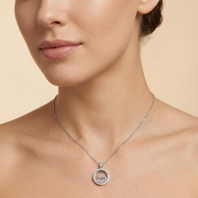 Customized Name Dancing Diamonds Pendant Necklace