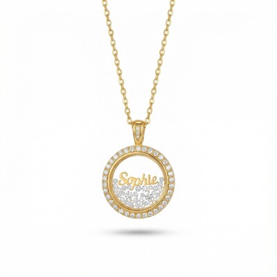 Customized Name Dancing Diamonds Pendant Necklace