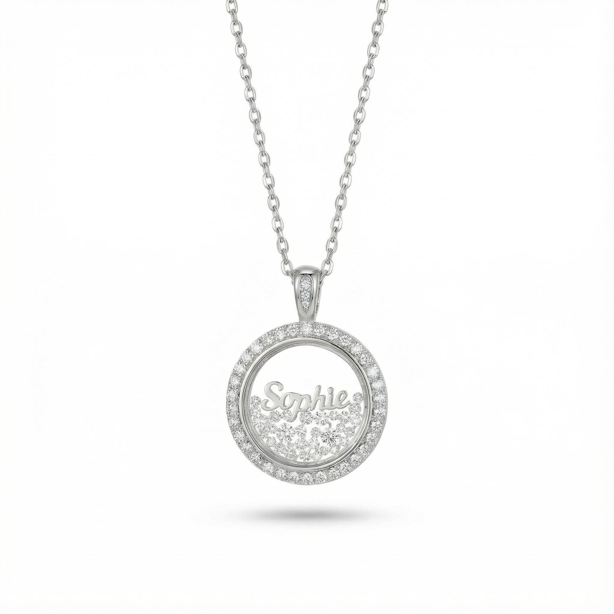 Customized Name Dancing Diamonds Pendant Necklace