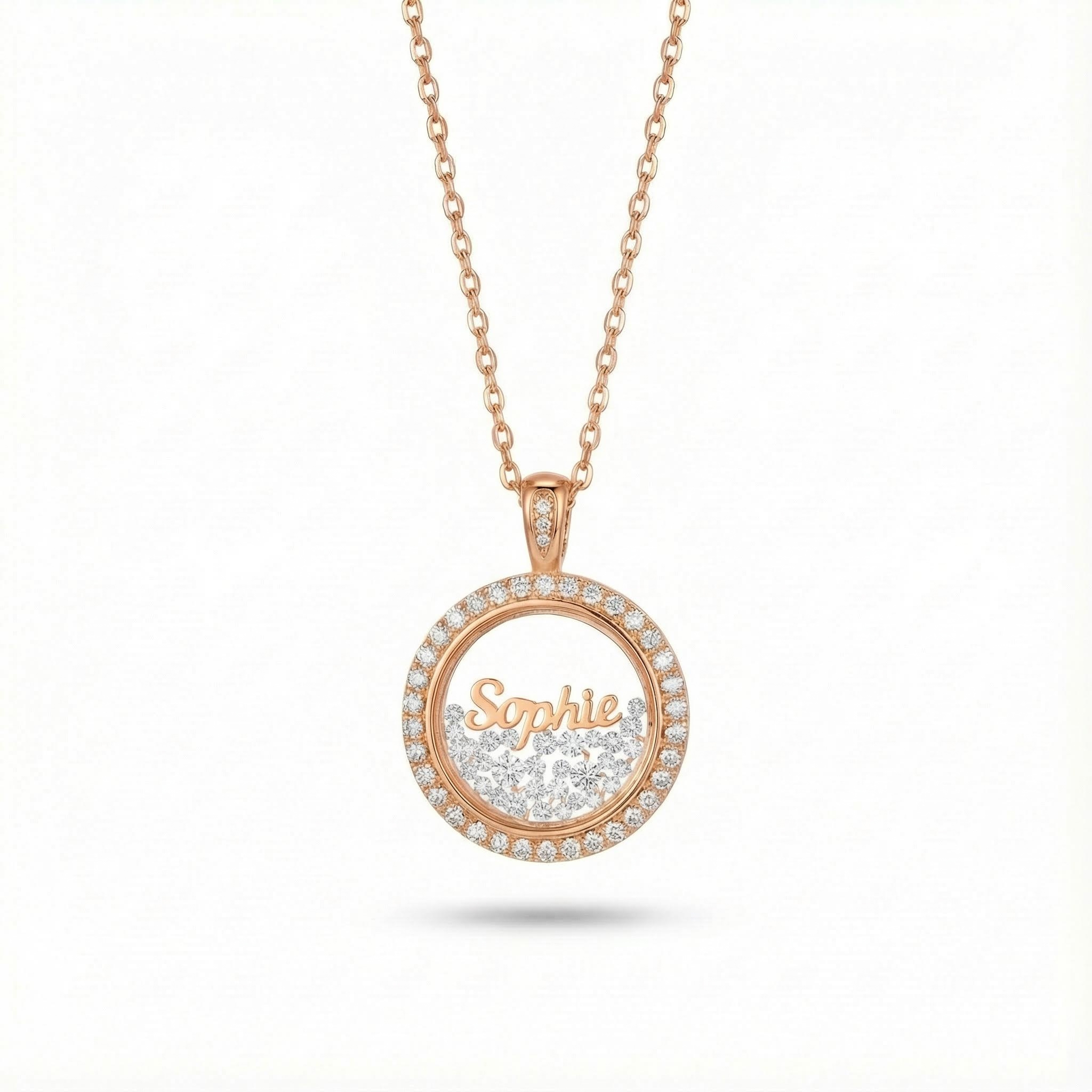 Customized Name Dancing Diamonds Pendant Necklace