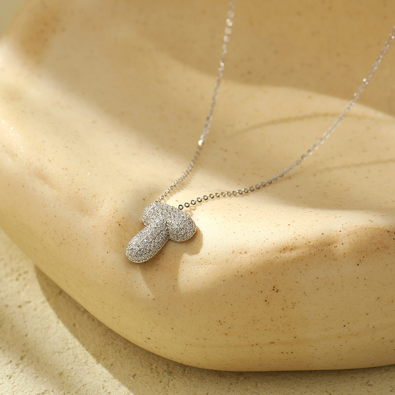 Customized S925 Silver Bubble Letter Pendant Necklace