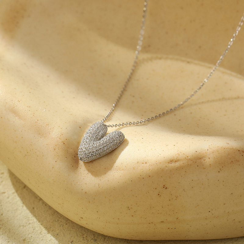 Customized S925 Silver Bubble Letter Pendant Necklace