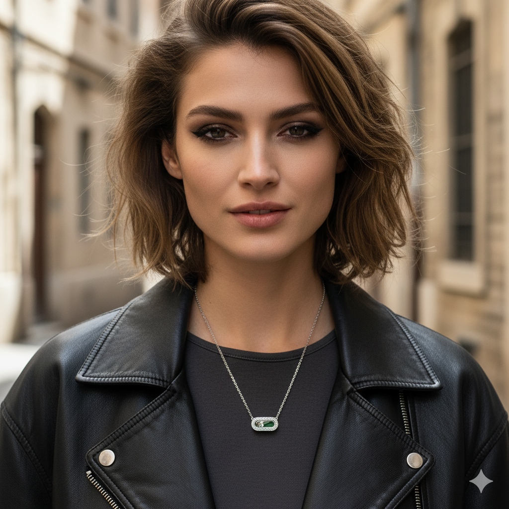 Personalized S925 Silver Malachite & Multi-Gem Oval Pendant Necklace with Engraving Name/Date Personalized S925 Silver Malachite & Multi-Gem Oval Pendant Necklace with Engraving Name/Date