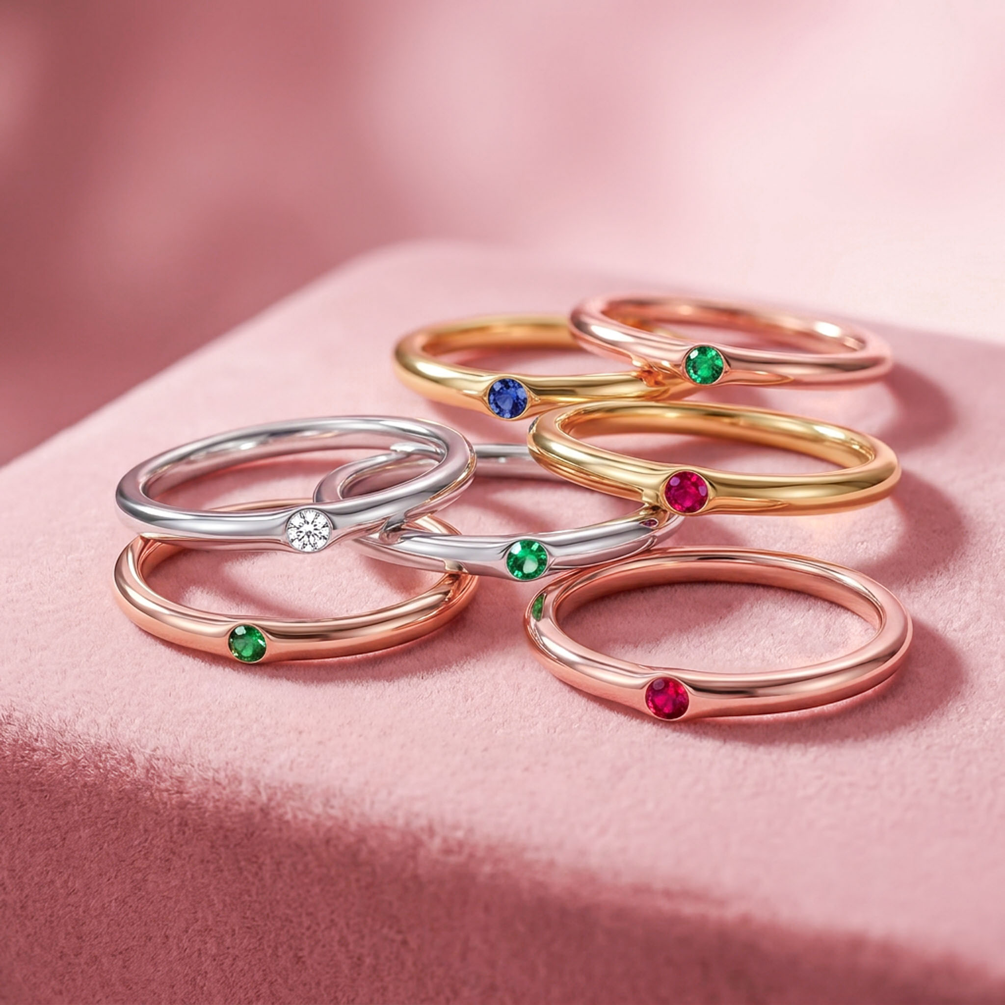 Personalized Birthstone Solitaire Ring Personalized Birthstone Solitaire Ring