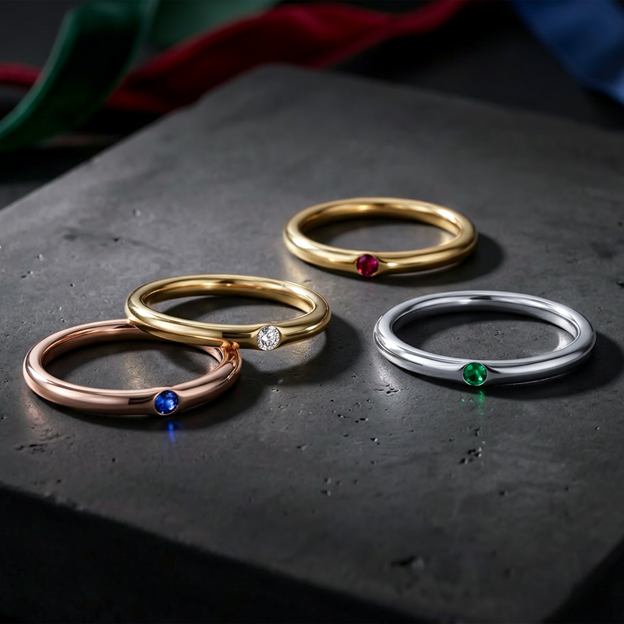 Personalized Birthstone Solitaire Ring Personalized Birthstone Solitaire Ring