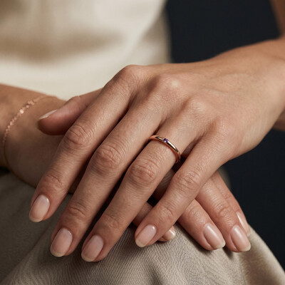Personalized Birthstone Solitaire Ring