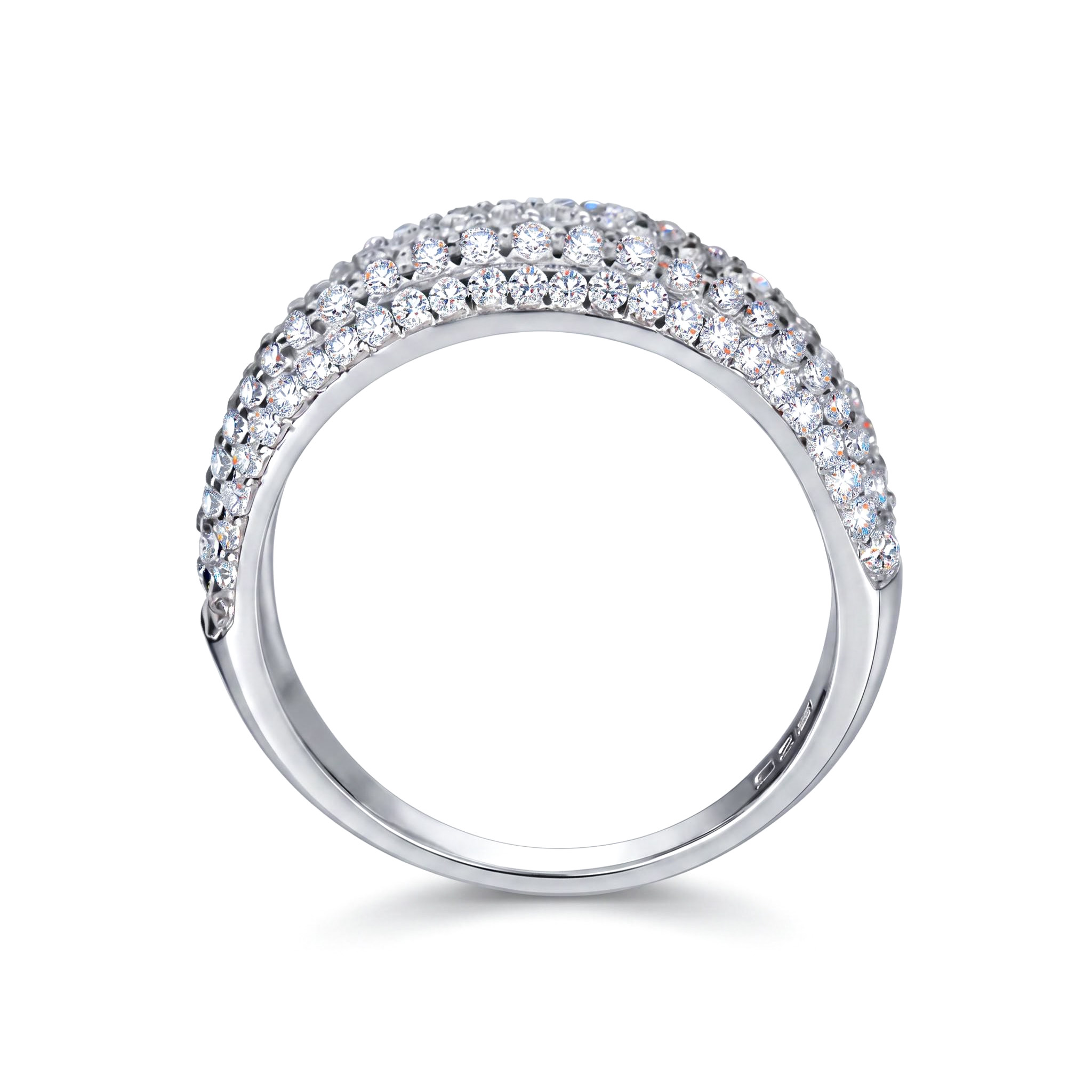 VVS Moissanite S925 Silver Round Cut Pave Wedding Band VVS Moissanite S925 Silver Round Cut Pave Wedding Band