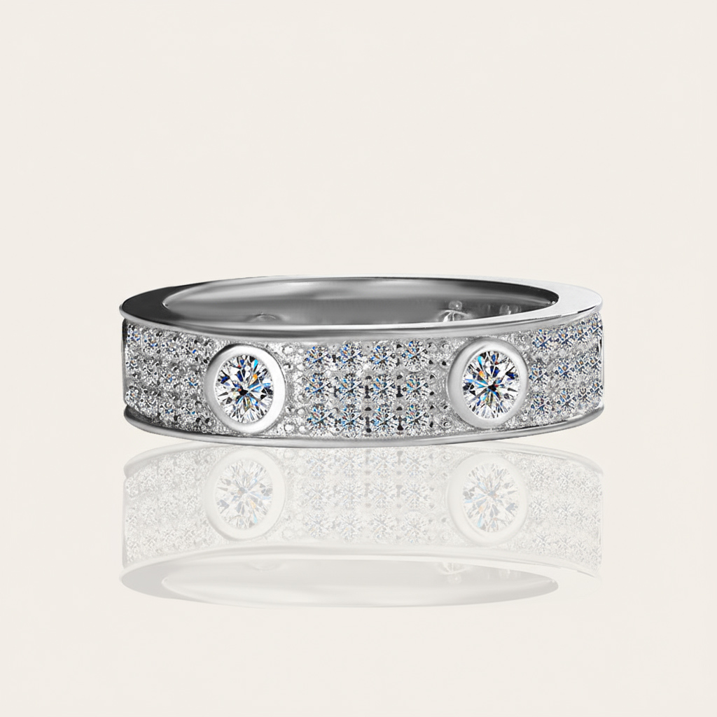 VVS Moissanite S925 Silver Full Diamond Wedding Band