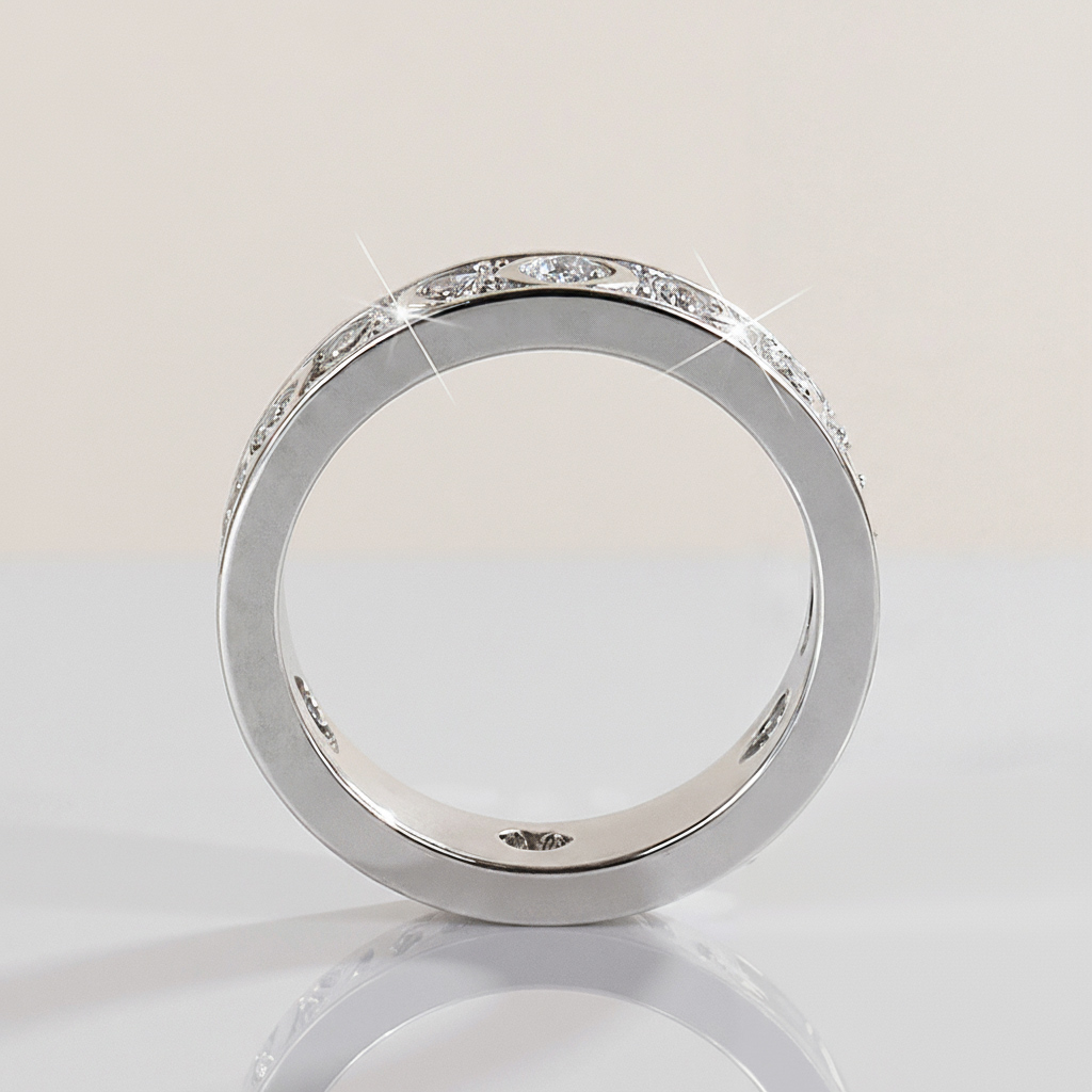 VVS Moissanite S925 Silver Full Diamond Wedding Band