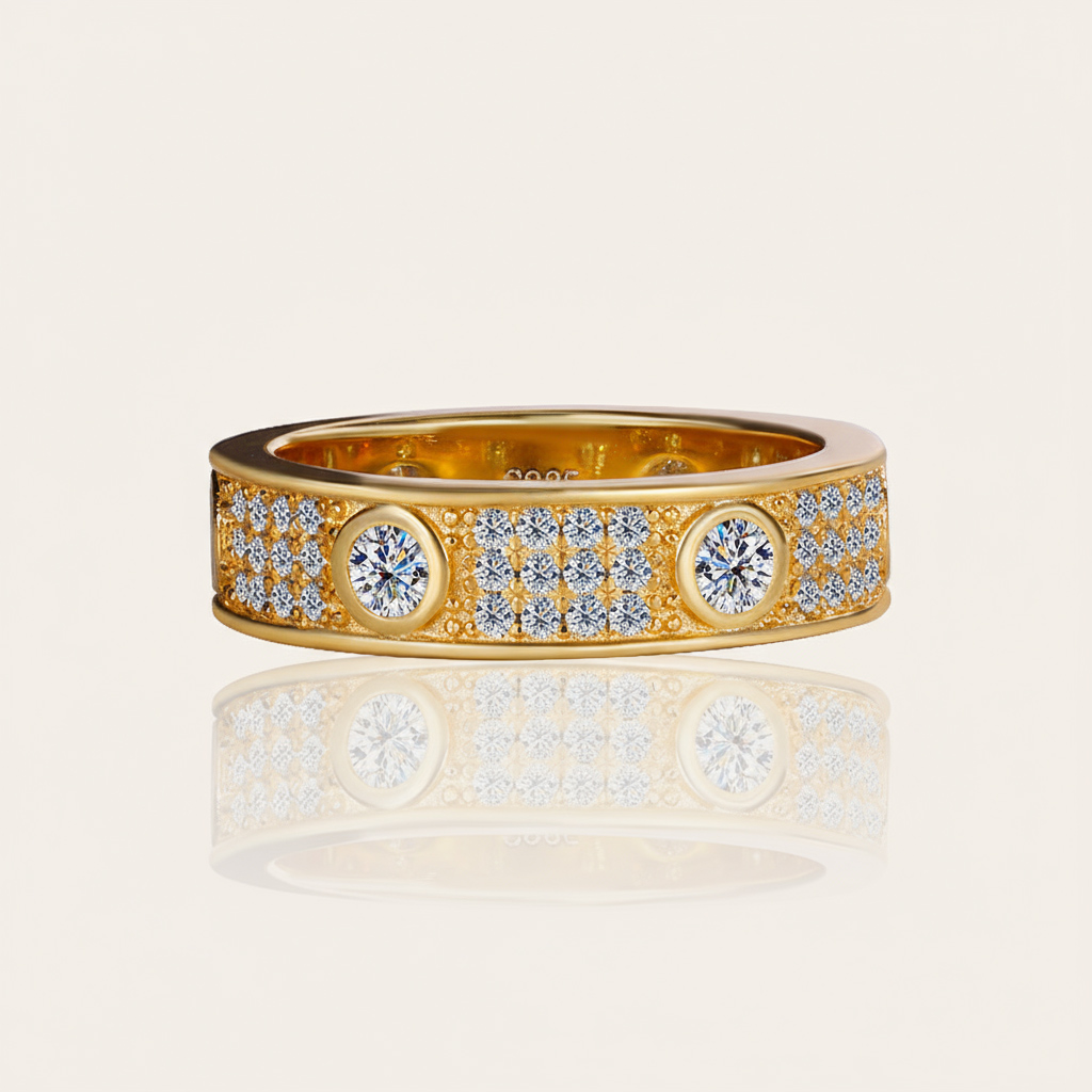 VVS Moissanite S925 Silver Full Diamond Wedding Band