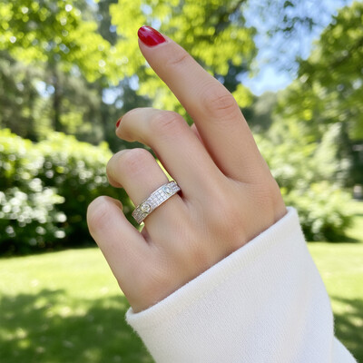 VVS Moissanite S925 Silver Full Diamond Wedding Band